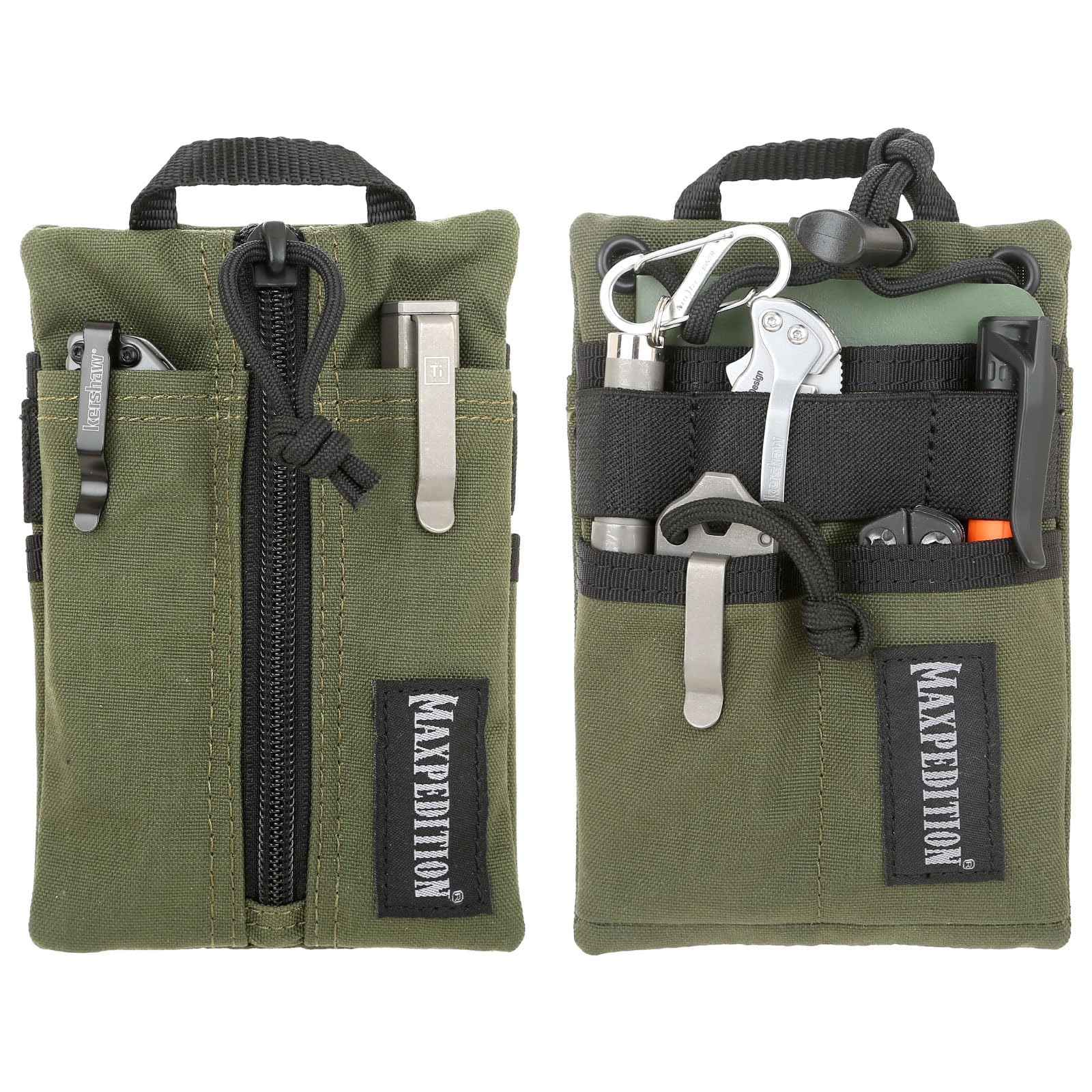 MAXPEDITION Platy Pocket Organizer, Durable EDC Tool Pouch for Men, Neck Wallet with Paracord Lanyard, Holds Flashlight, Multitool, Pen, Notebook OD Green 4" X 6"