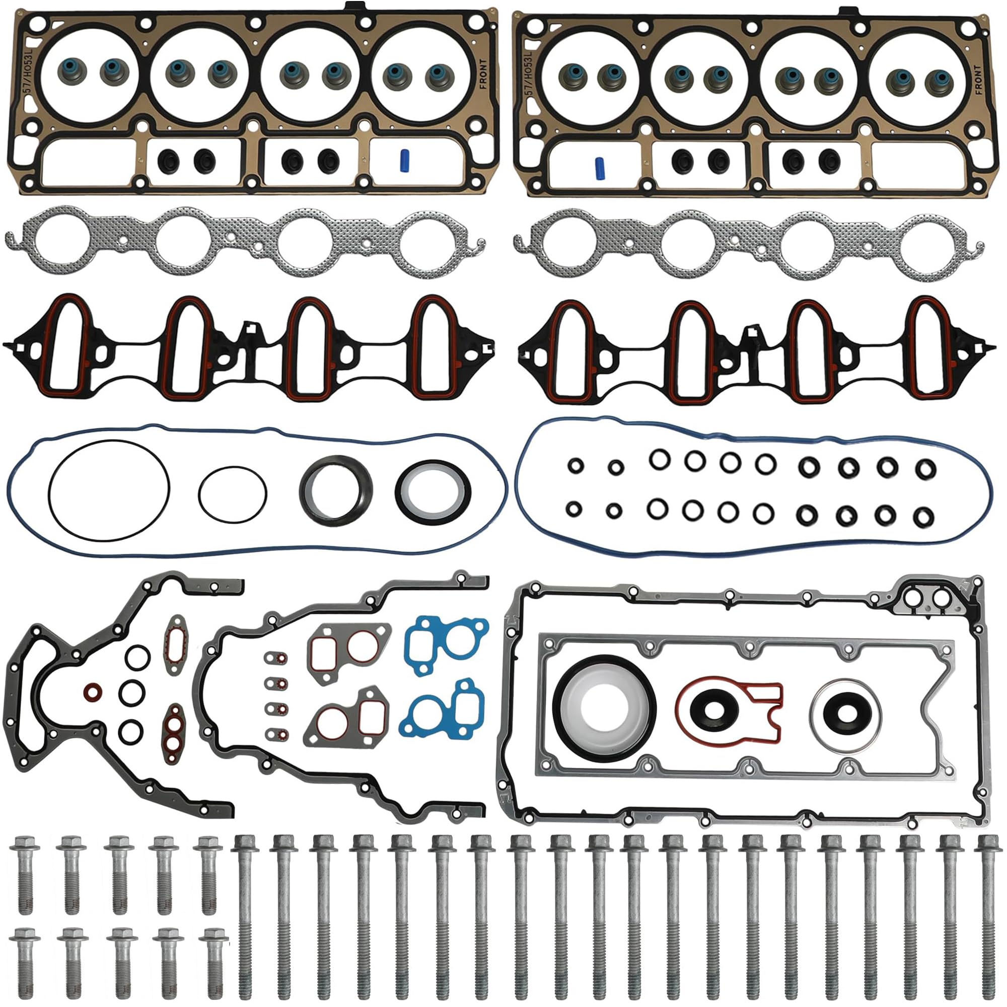Photo 1 of Full Gasket Kit Head Gasket Set With Bolts Fit For Chevy Silverado Avalanche Suburban Trailblazer Tahoe GMC Sierra 1500 Envoy Yukon Buick 5.3L 2007-2014?HS26190PT-2 ES72390