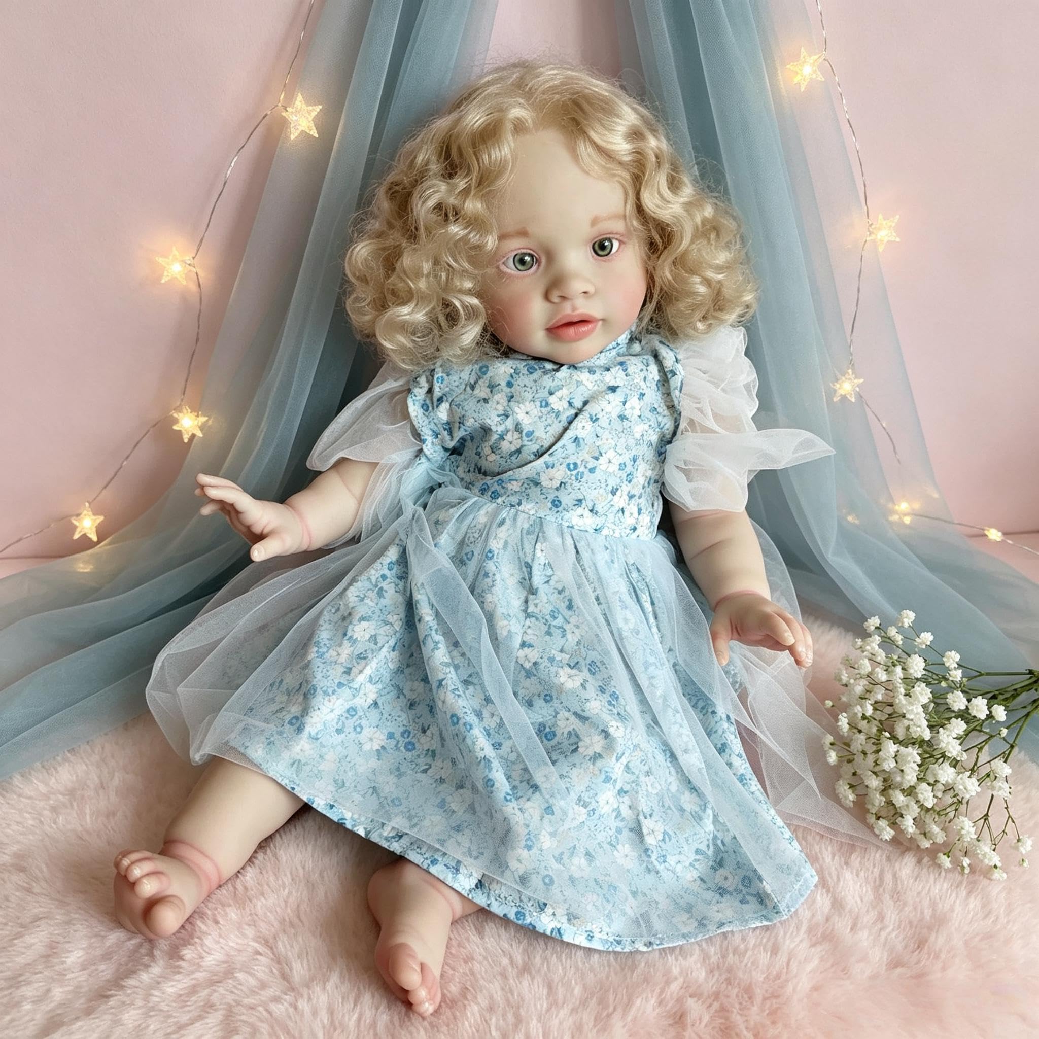 66 cm große Reborn-Kleinkind-Puppen, blondes Mädchen, Pippa, lebensechte Reborn-Babypuppe, realistische Kleinkind-Puppe, weicher Vinyl-Stoffkörper, echtes Leben, Baby-Puppe, Geschenke für