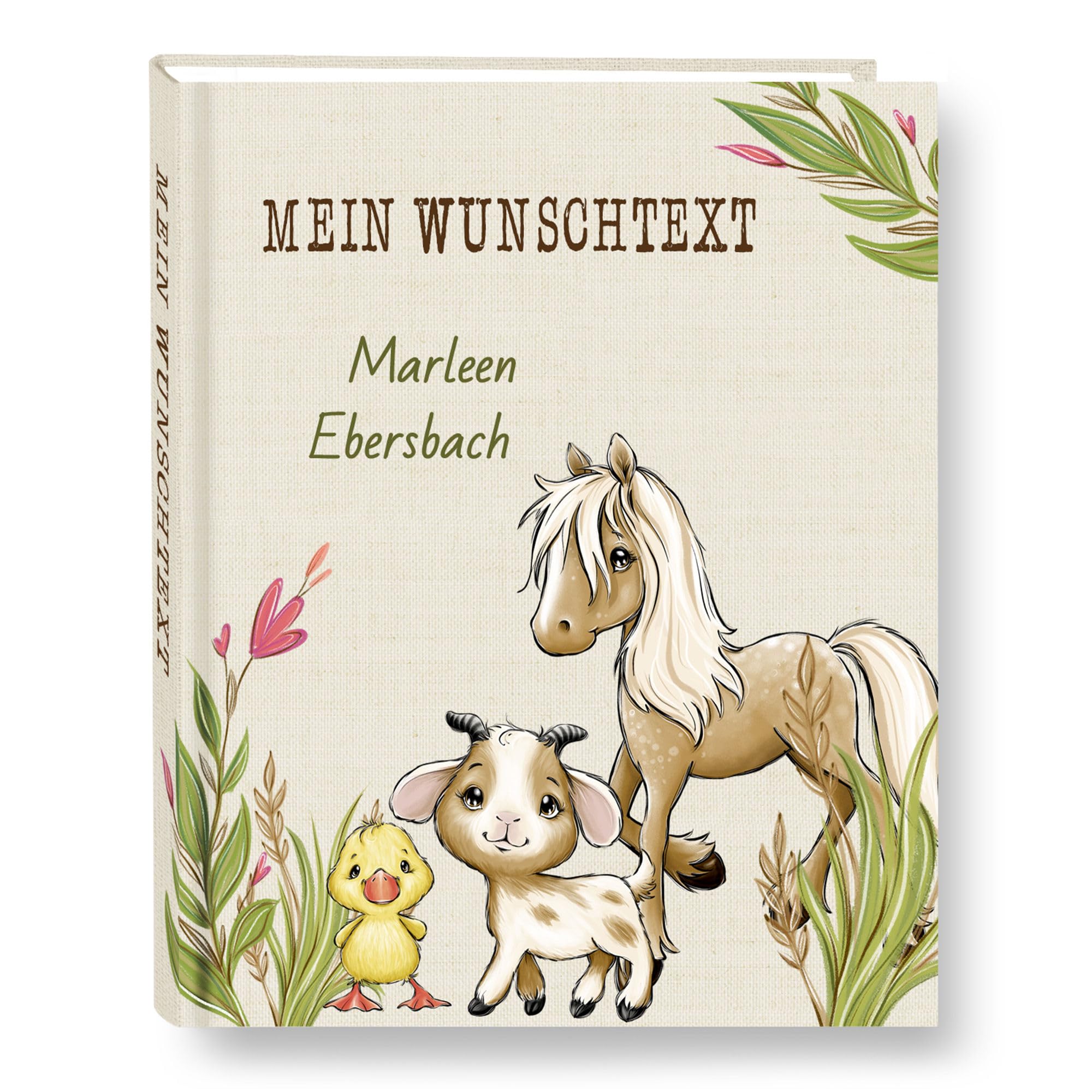 Zeugnismappe personalisiert Farm in 6 Motiven A4 ca. 31x24 cm Zeugnisbuch Urkundenmappe Einschulung Schulanfang Pferd Ente Kuh Ziege Ferkel
