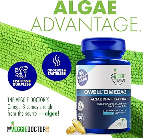 Miniatura 3 de Suplemento de Omega 3 vegano  Omega 3 de algas con DHA EPA DPA  Cápsulas veganas de algas  Alternativa al aceite de pescado  Fórmula de aceite de