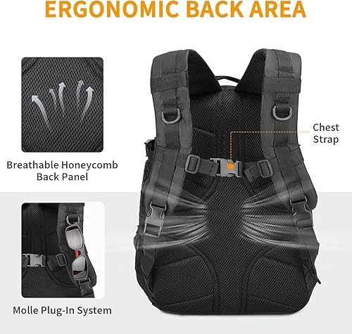 Miniatura 4 de Mochila táctica militar 30L Molle mochila EDC Mochila pequeña bolsa de insectos para senderismo al aire libre Viajes Camping Ciclismo