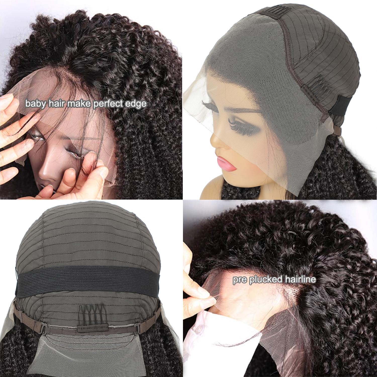 Amazon.com : Kinky Curly Lace Front Wig Human Hair 18 Inch  display picture 2