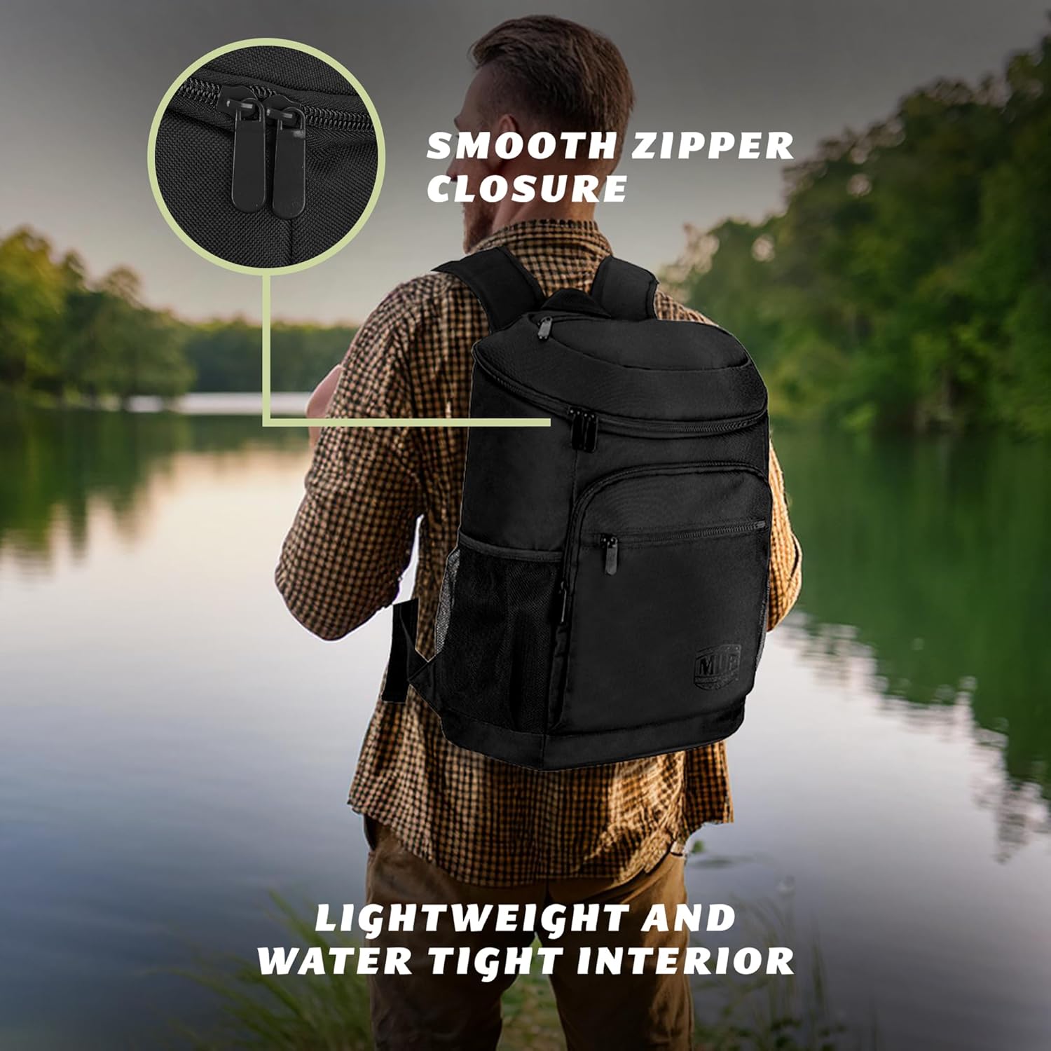 Mossy Oak MLF Fishing Cooler Backpack - Major League Insulated Leak Proof Beverage Coolers Bag