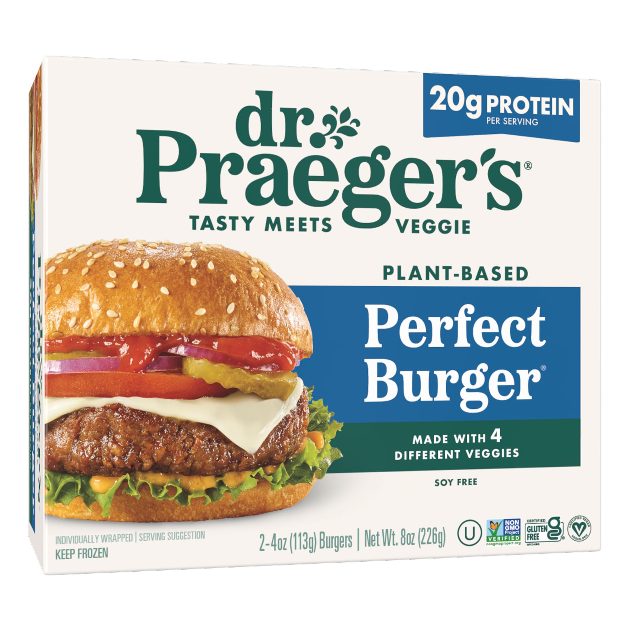 Dr. Praeger's, Perfect Burgers, 4 Ounce, 2 Count