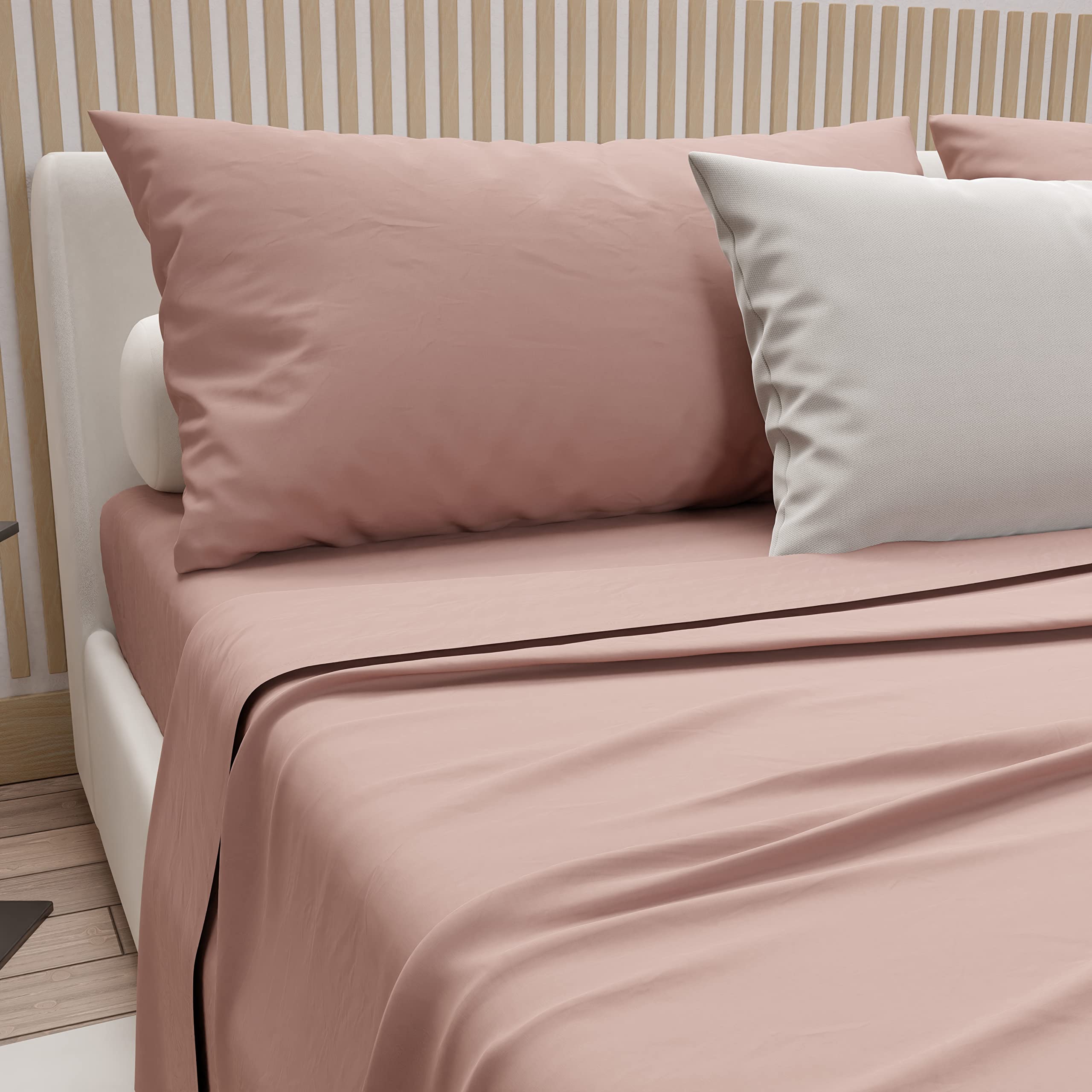 PETTI Artigiani Italiani - Cotton Sheets, French Double Bed Sheets, French Double Bed Set, Powder, 100% Made in Italy - Image 4