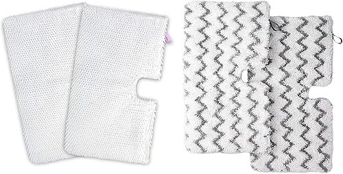 F Flammi Paquete de 2 + 2 almohadillas de microfibra de repuesto para trapeador de vapor Shark S3500 Series S3501 S3601 S3550 S3901 S3801 SE450