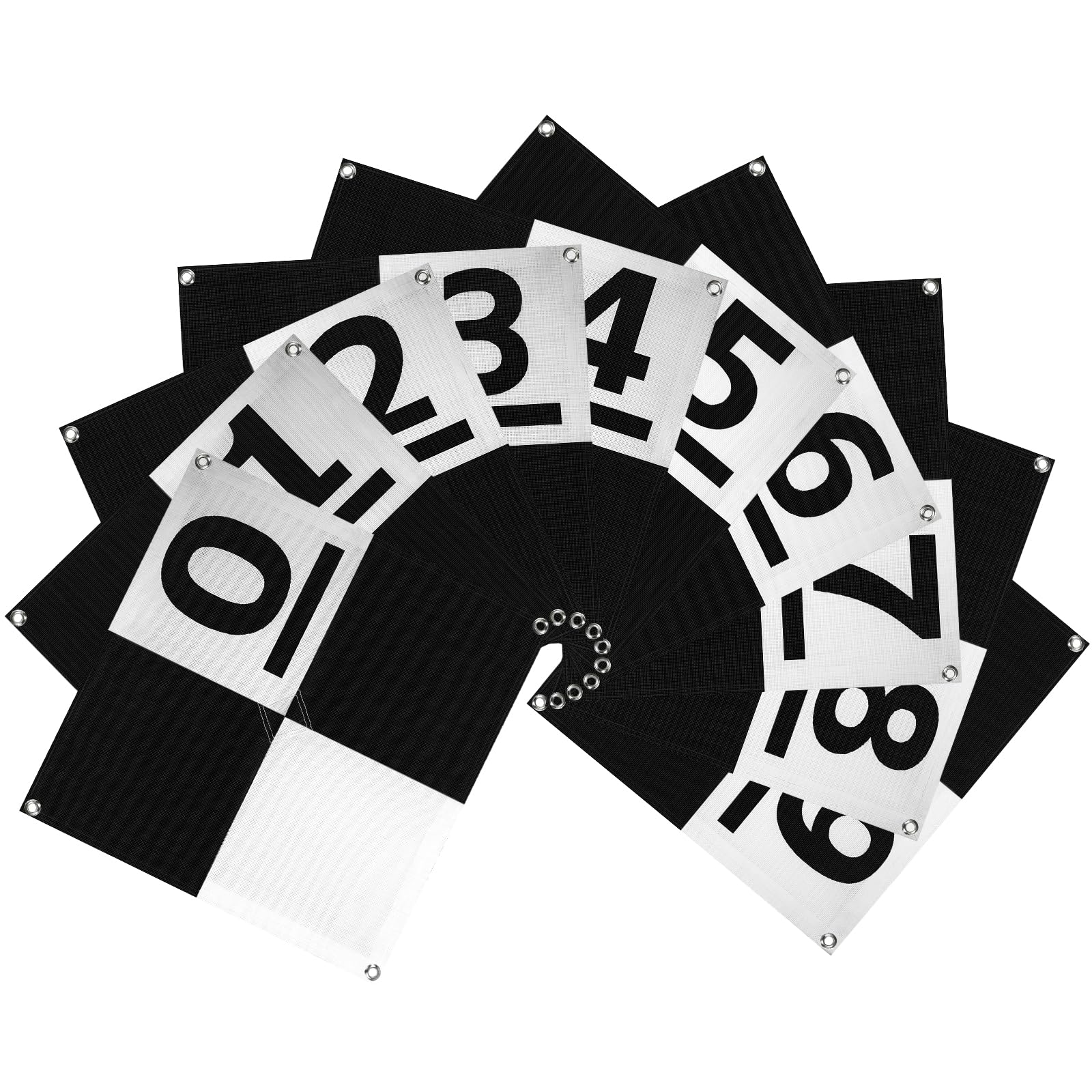 Drone Survey Ground Control Point GCP, UAV Aerial Survey Mapping Target Numbered 0-9, GCP UAV Marker with Center Eyelet and Corner Anchor Points, Compatible with Surveying Equipment, 10 PCS (24"x24")