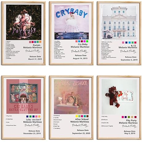 Glaudate Melanie Poster Martinez Album Covers - 6-Piece Canvas Poster Wall Art
