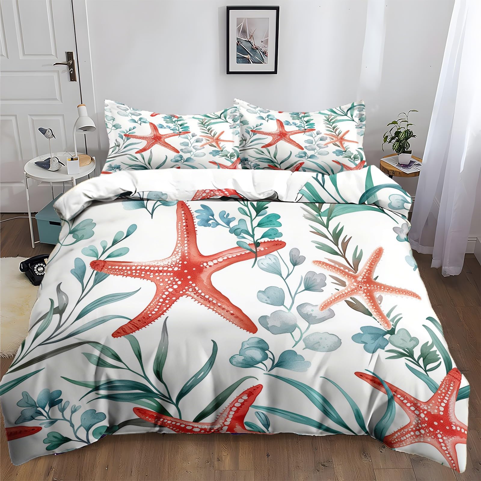 Housse couette 2 personnes zippée anti-glissement parure de lit 240x260 microfibre douce