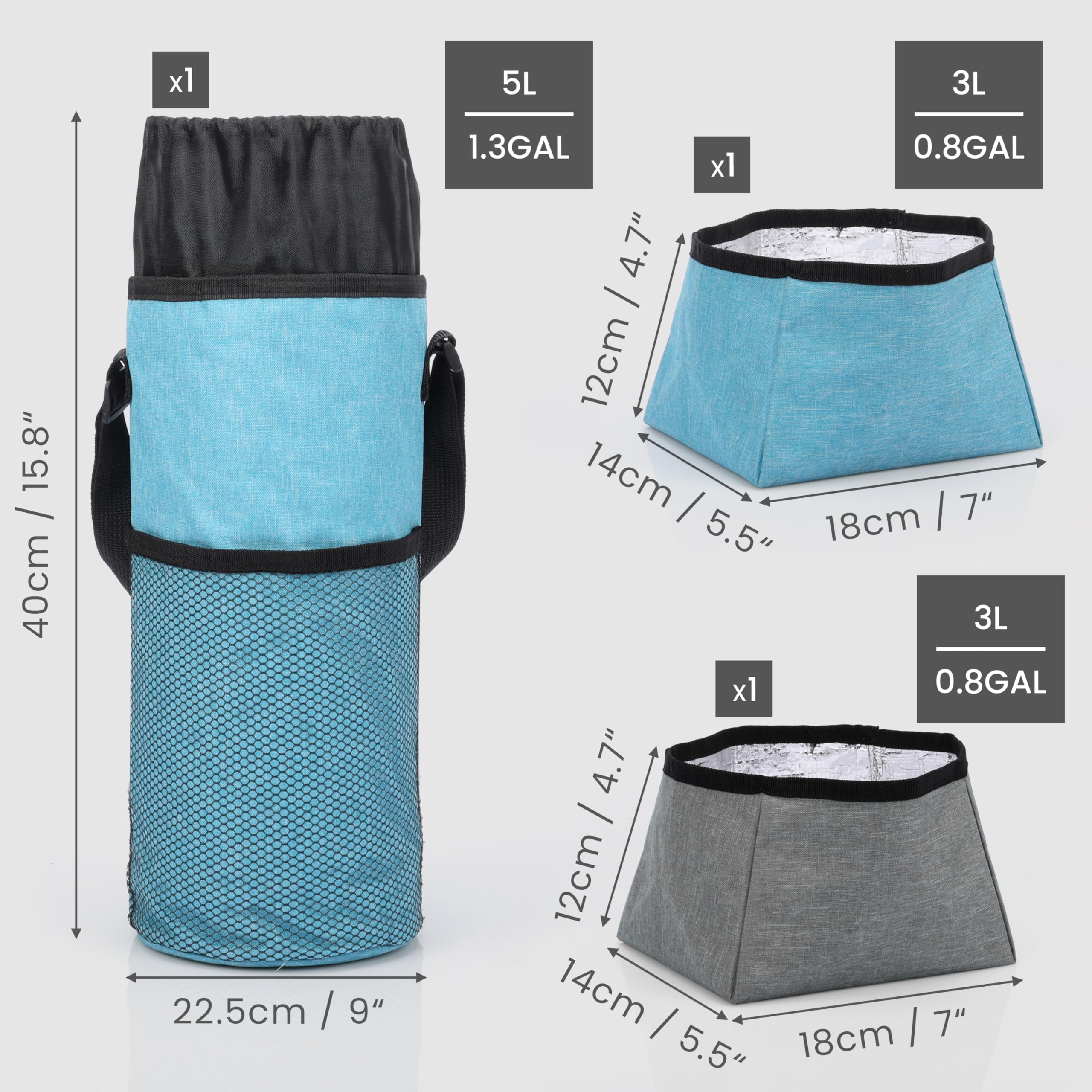 Belle Vous Porta Crocchette Per Cani E Gatti | 2 Sacchetti Impermeabili Da 2.5L | Per Viaggi E Passeggiate - Foto 11