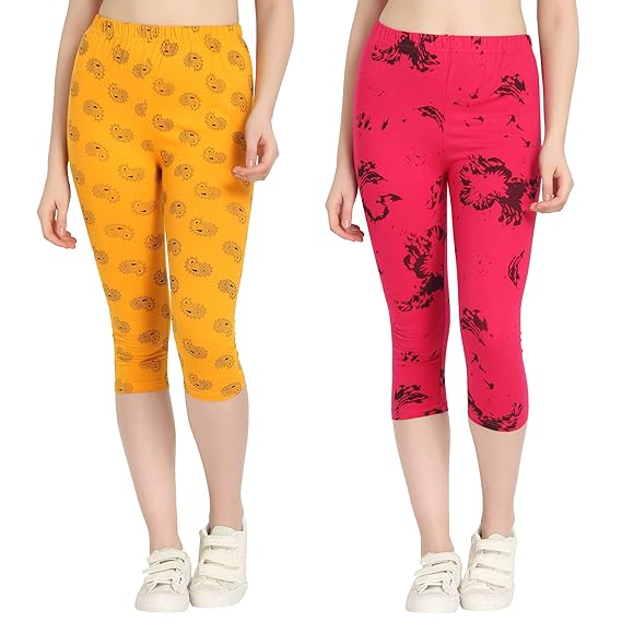 Printed Capri for Womens/Girl Pack of 2