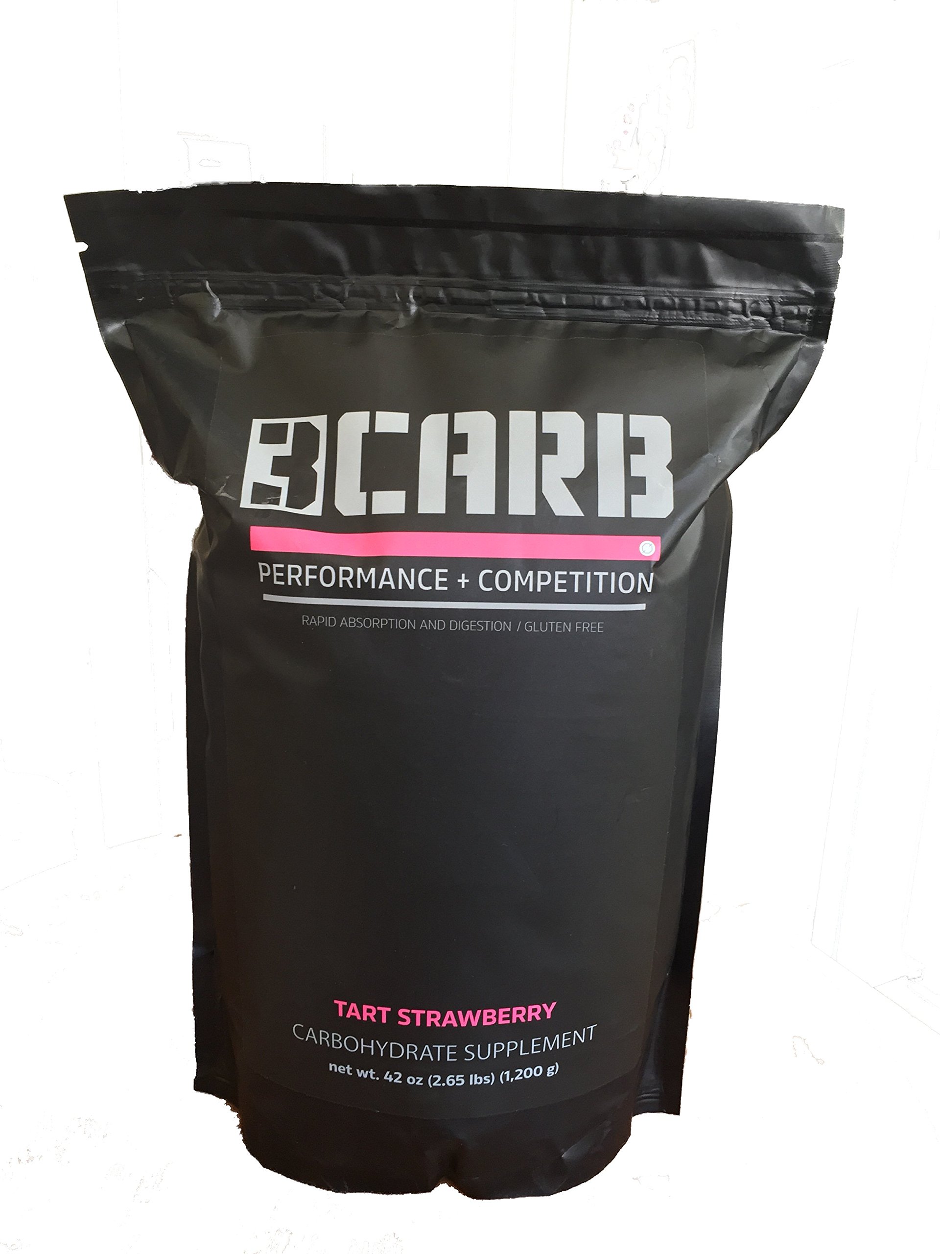 3CARB by SportsFuel, The Makers of 3FU3L | Fast Digesting, Slow Releasing Carbohydrate Supplement for Pre- Intra- Post- Workout (Tart Strawberry)