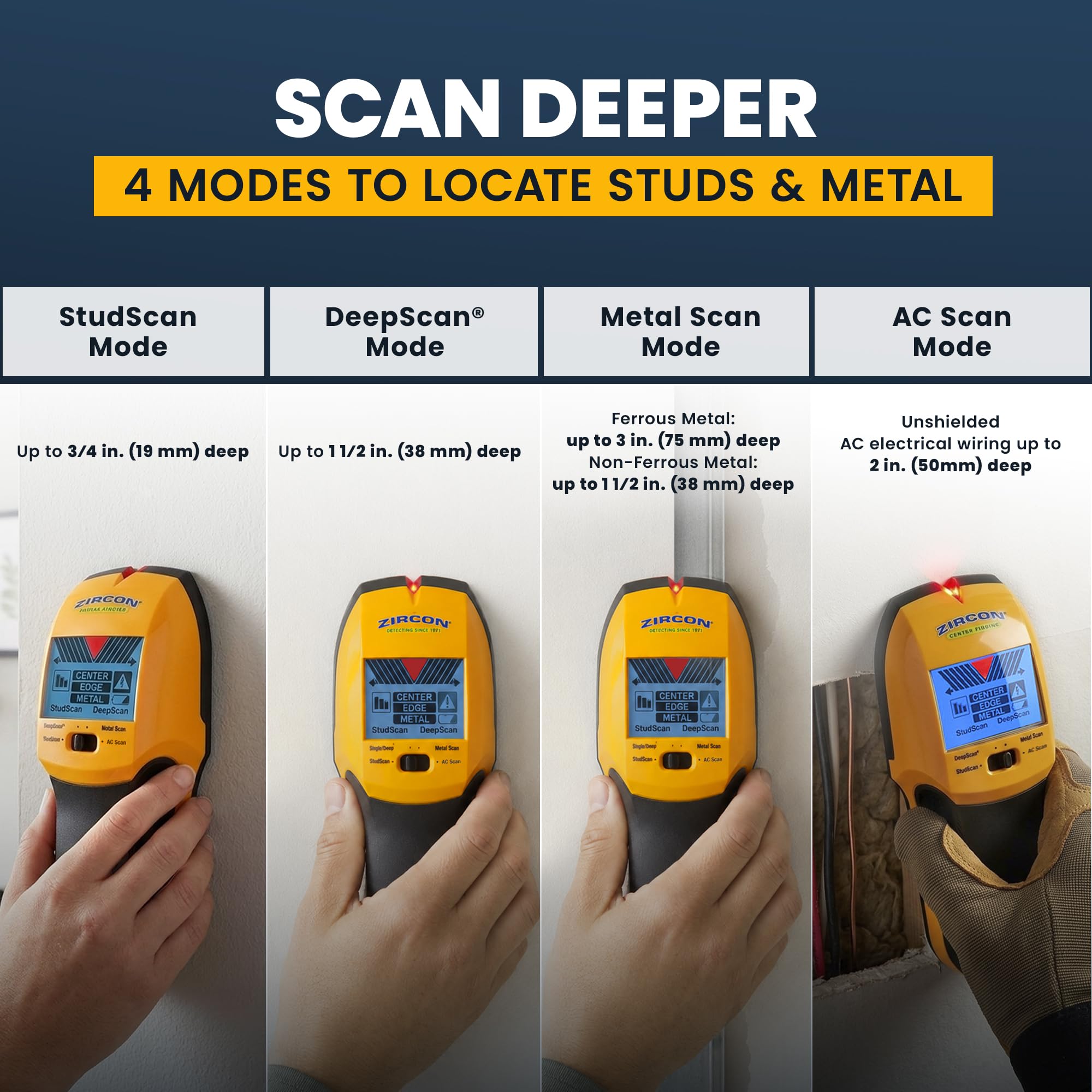 Zircon MultiScanner Stud Finder - Wood & Metal -4