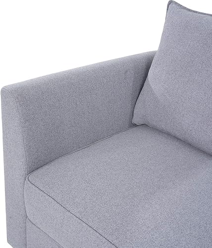 Miniatura 8 de Naomi Home Elizabeth - Sofá modular modular con almacenamiento en forma de L, sofá modular de 4 plazas para sala de estar, gris, lino