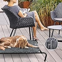 Vista 7 de Cama Elevada para Perros con Función de Alfombrilla Olfativa 2 en 1, Cama Elevada para Perros para Uso Interior y Exterior, Catre Portátil Cálido