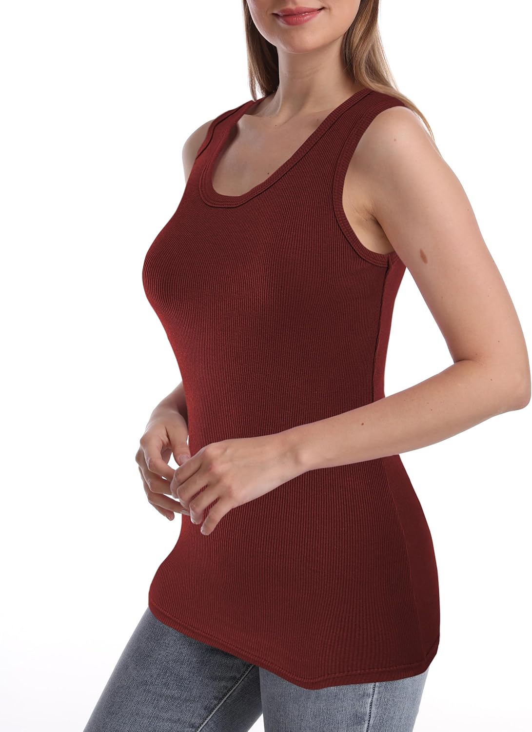 SUMONA Women's Ribbed Tank Top, Pack of 6 - Image 3