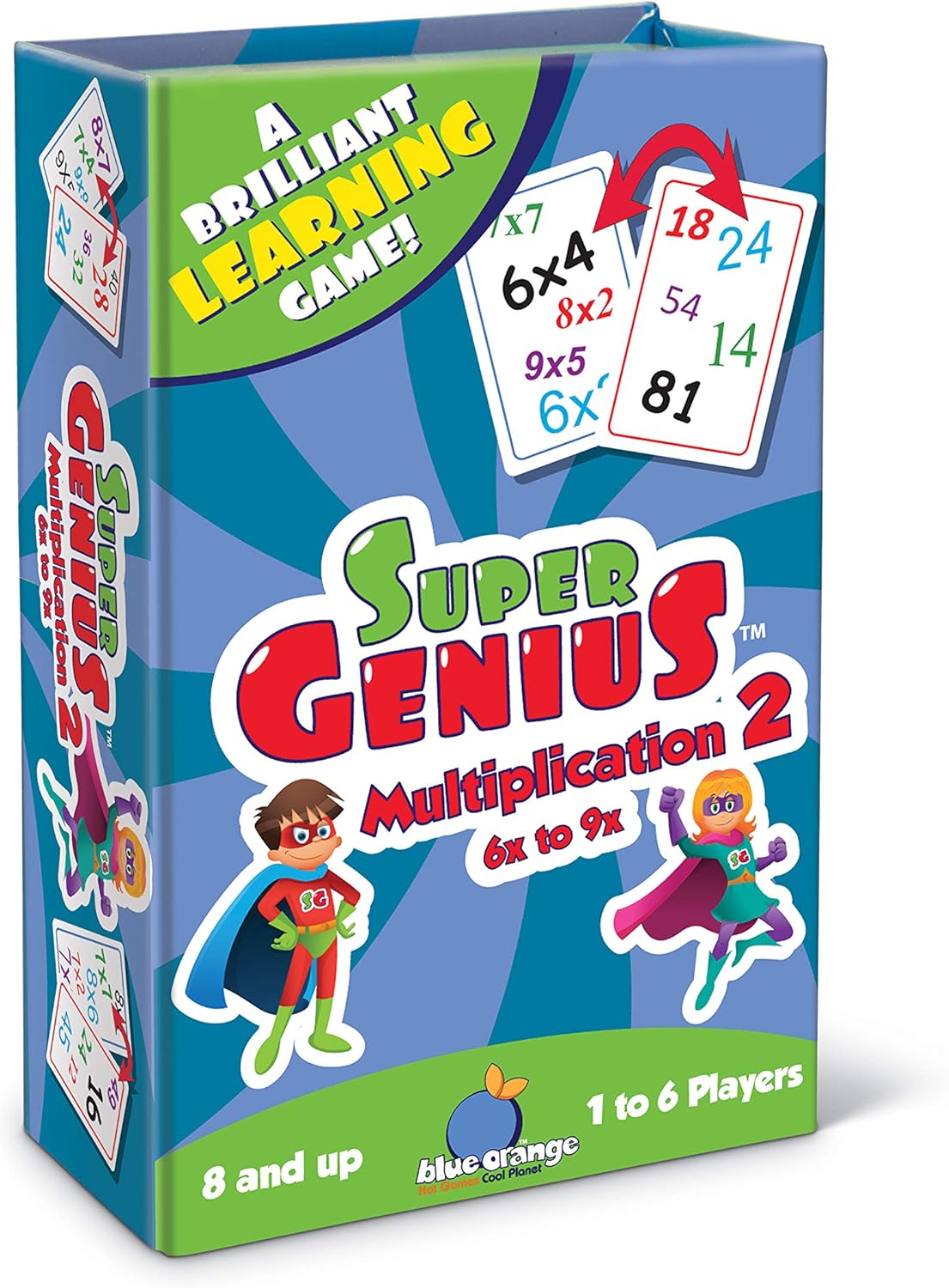 Amazon.com: Blue Orange Super Genius Multiplication 2 - Tabletop Card ...