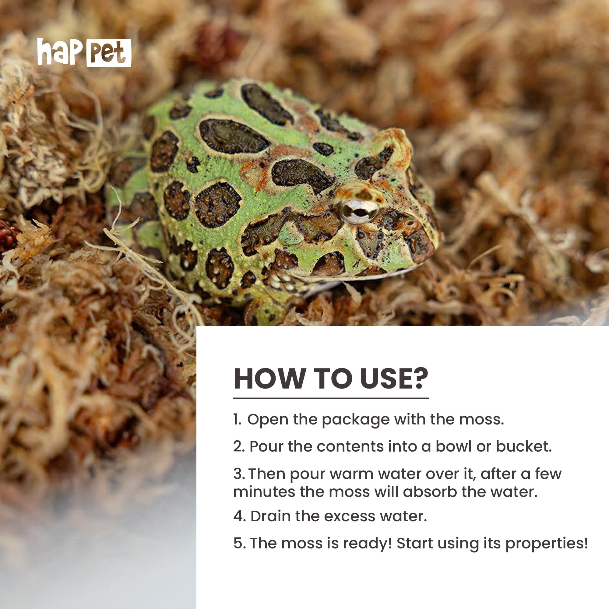 HAPPET Sphaigne Naturelle 1 kg – Mousse Sphagnum Haute Rétention d’Humidité pour Terrarium Tropical, Reptiles, Amphibiens, Plantes, Incubation et Cachette Humide