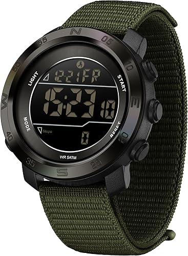 findtime Reloj deportivo digital para hombre, podómetro, contador de pasos, relojes militares, minimalistas, impermeables, tácticos, para