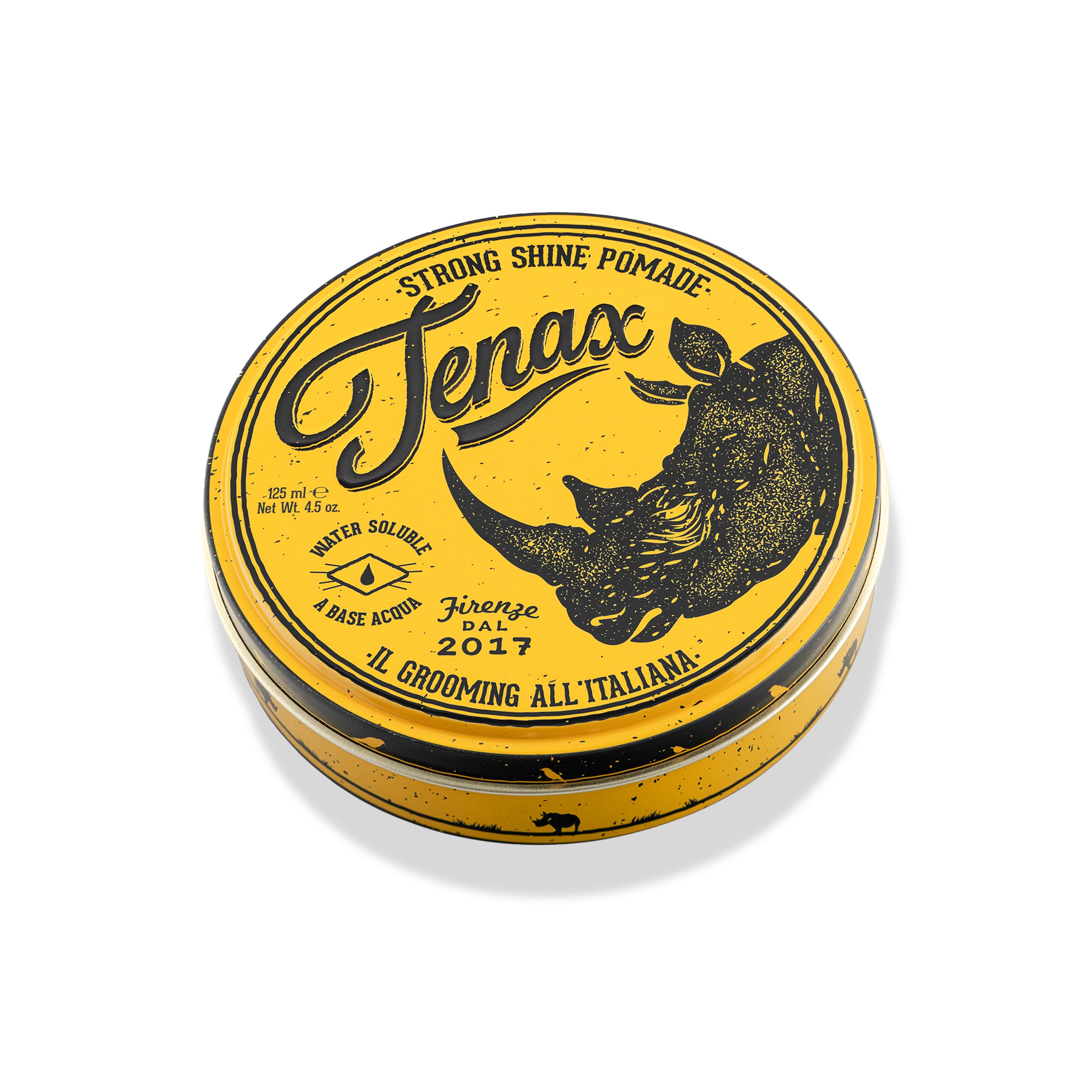 Tenax Strong Shine Pomade, 125ml, Pomade for Men with Strong, Long-Lasting Hold and Shine, Water-Based Men's Hair Wax for Structured and Soft Hair, Suitable for all Hair Types