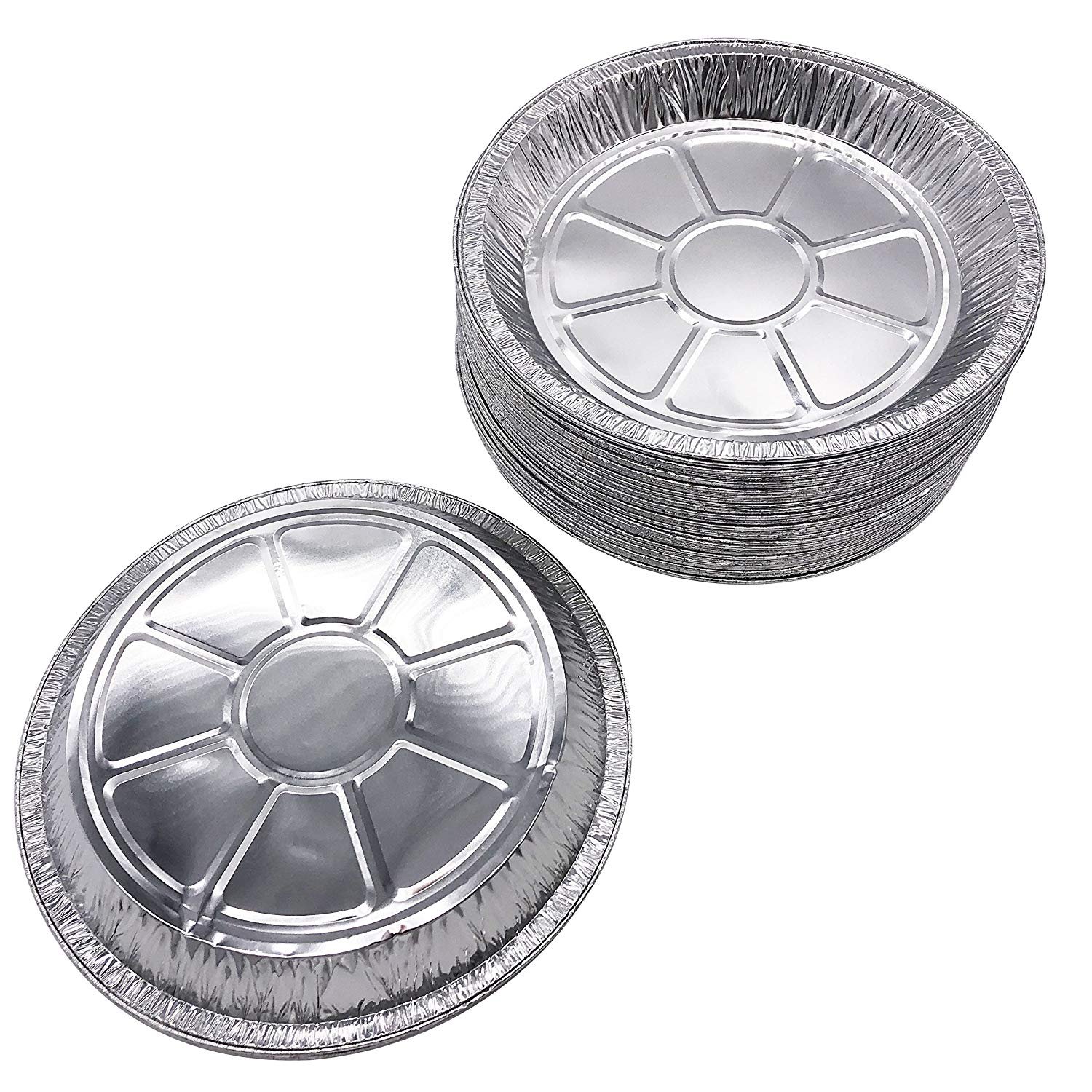 Aixin Lot de 50 moules à tarte en aluminium de qualité supérieure Moules jetables en aluminium pour tartes et quiches. ⌀ 9" inch (50pcs)