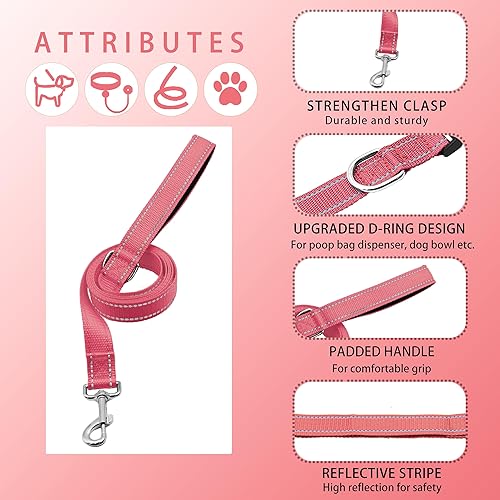 Miniatura 3 de Maiiu Collar reflectante para perro con hebilla de bloqueo de seguridad, collares de nailon suaves y transpirables ajustables para perros pequeños,
