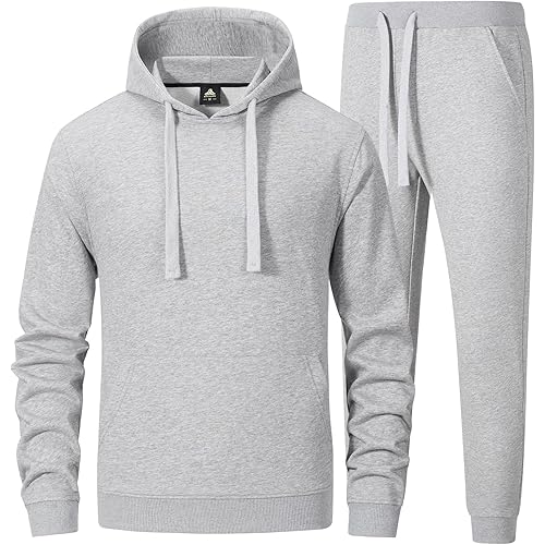 ANOTWENER Men's Track Suits 2 Piece Stand-up Collar Long Sleeve with Double Side Pockets Jacket and Sweatpants
