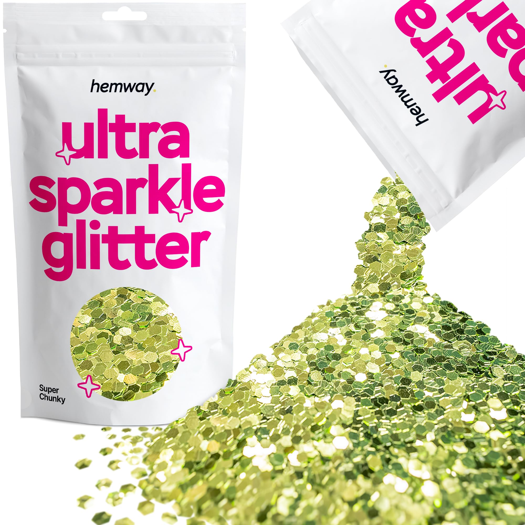 Hemway Ultra Sparkle Glitter Baby Pink Iridescent 100g Fine | Glitter for Arts & Craft, Makeup, Nail Art, Crafting, Card Making, Sparkle Decoration — view 68