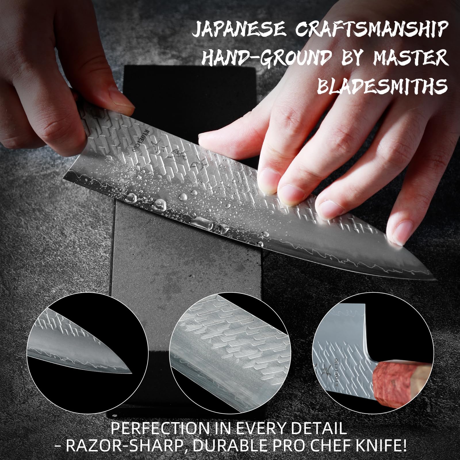 Japanese Chef Knife, 8 Inch Handcrafted 3-Layer SLD Sharp Kitchen Knife — Amazon image 7