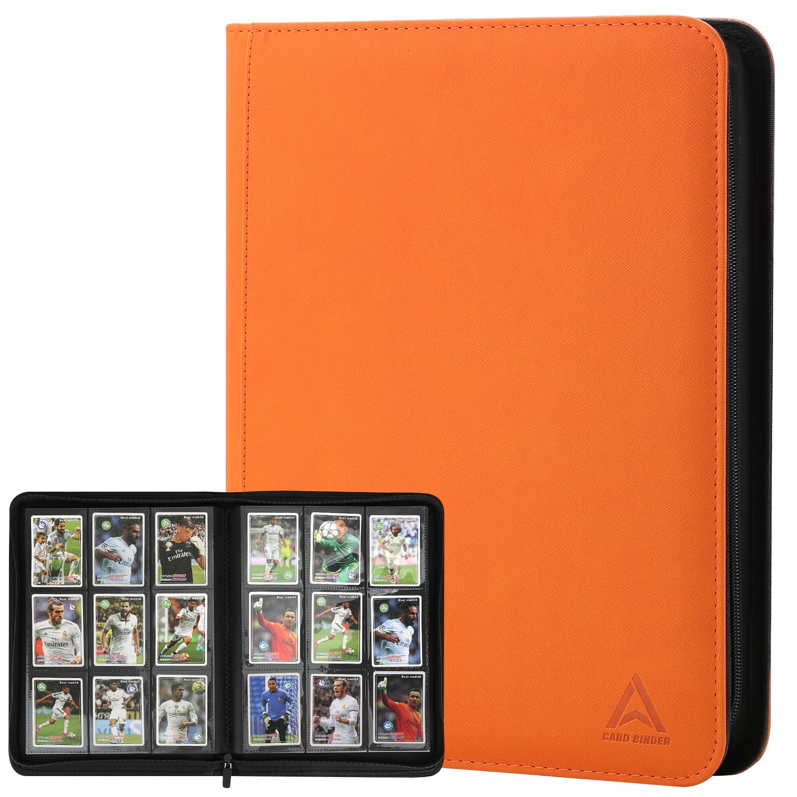 Arkeiliy Carpeta de tarjetas de 9 bolsillos, bolsillos de doble cara con 30 fundas, soporte para tarjetas coleccionables con cremallera de alta calidad, álbum de coleccionista con capacidad para 540