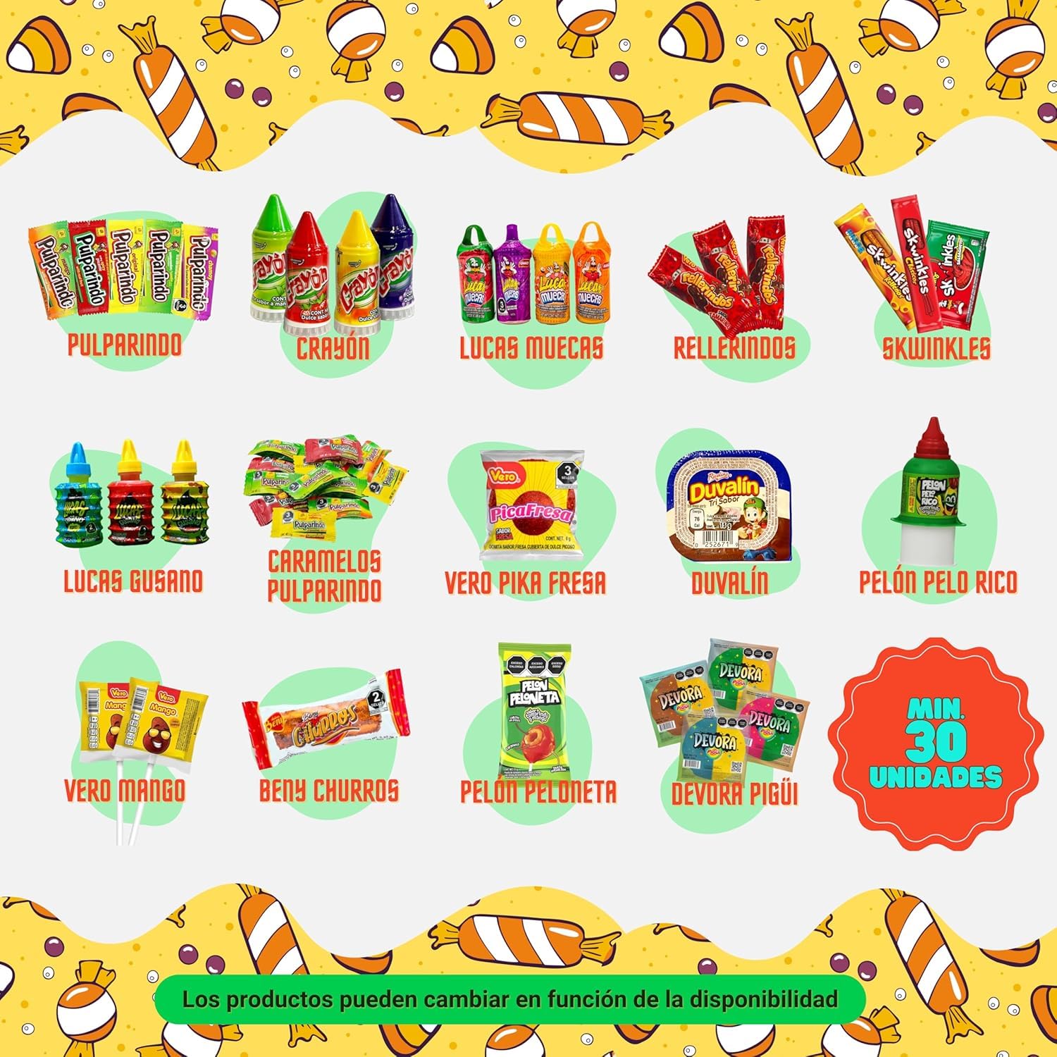 TLT FOODS Lotto Dolci Messicani – Confezione Varietà di Dolci Messicani Piccanti da Regalare, Mix Assortito di Caramelle, Candy Box Snack Messico, Chamoy, Pelon Pelo Rico, Pulparindo