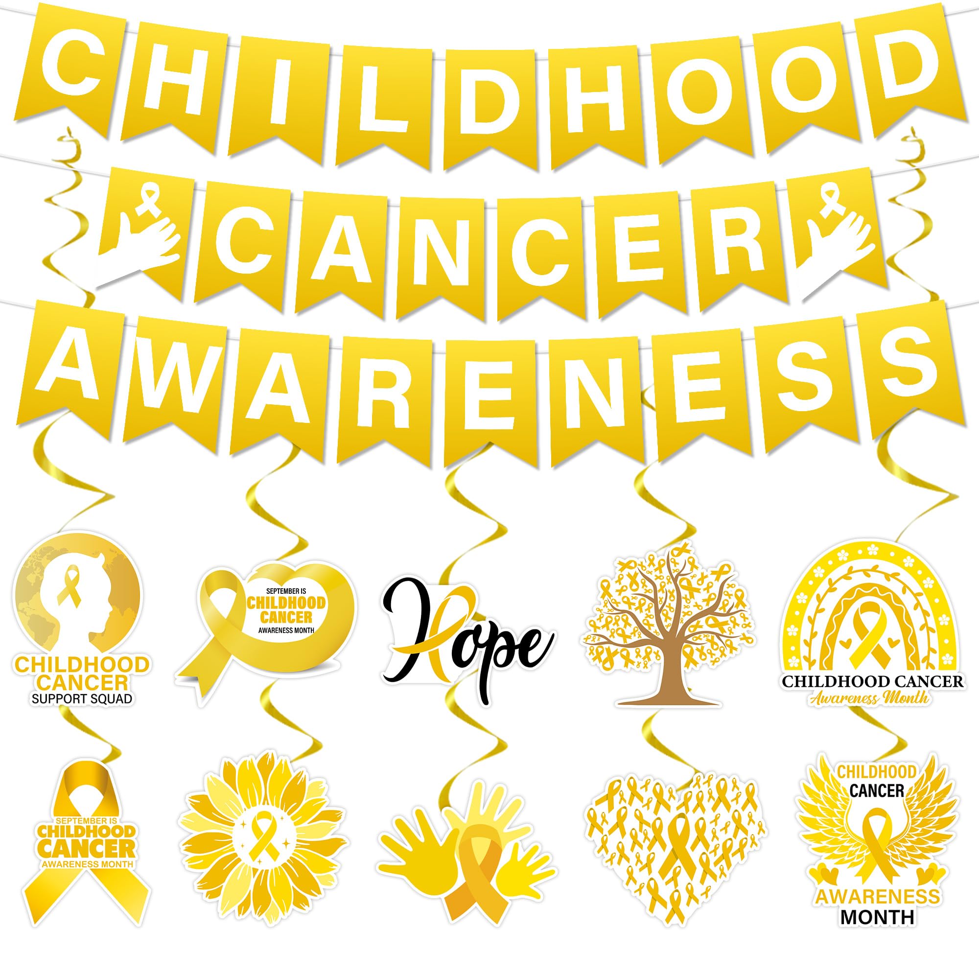 Childhood Cancer Awareness Banners 13 Pcs