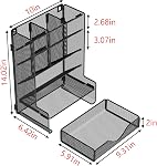 BOHDK Organisateur de stylo pour bureau, Organisateur multi-fonctionnel de bureau, Support de stylo mural suspendu avec tiroir pour école, bureau, maison, fournitures d'art, noir