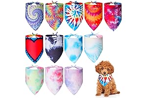 Silkfly Tie Dye Dog Bandanas Bulk, 12 Pcs Dog Bandanas for Small...