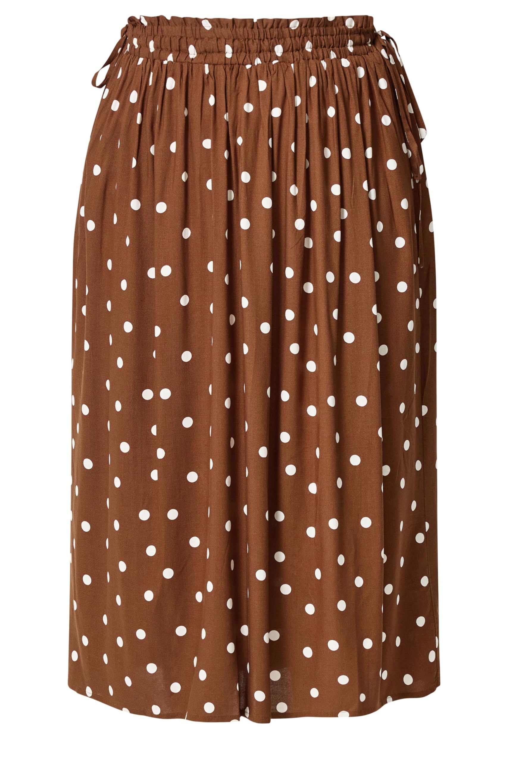 Yours Women's Chocolate Curve Brown Polka Dot Skirt - Plus Size Curve