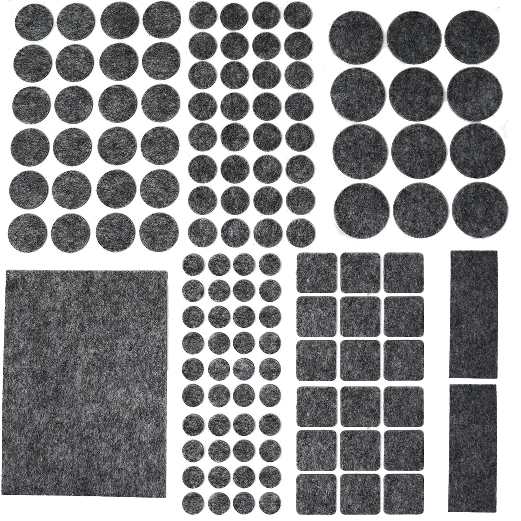 Dapetz ® Black Felt Furniture Pads Floor Protectors for Chairs & Tables with Many Big Sizes Multi-Surface Cushioning No Residue Adhesive Protect Any Type of Hardwood & Laminate Flooring (Pack of 106)