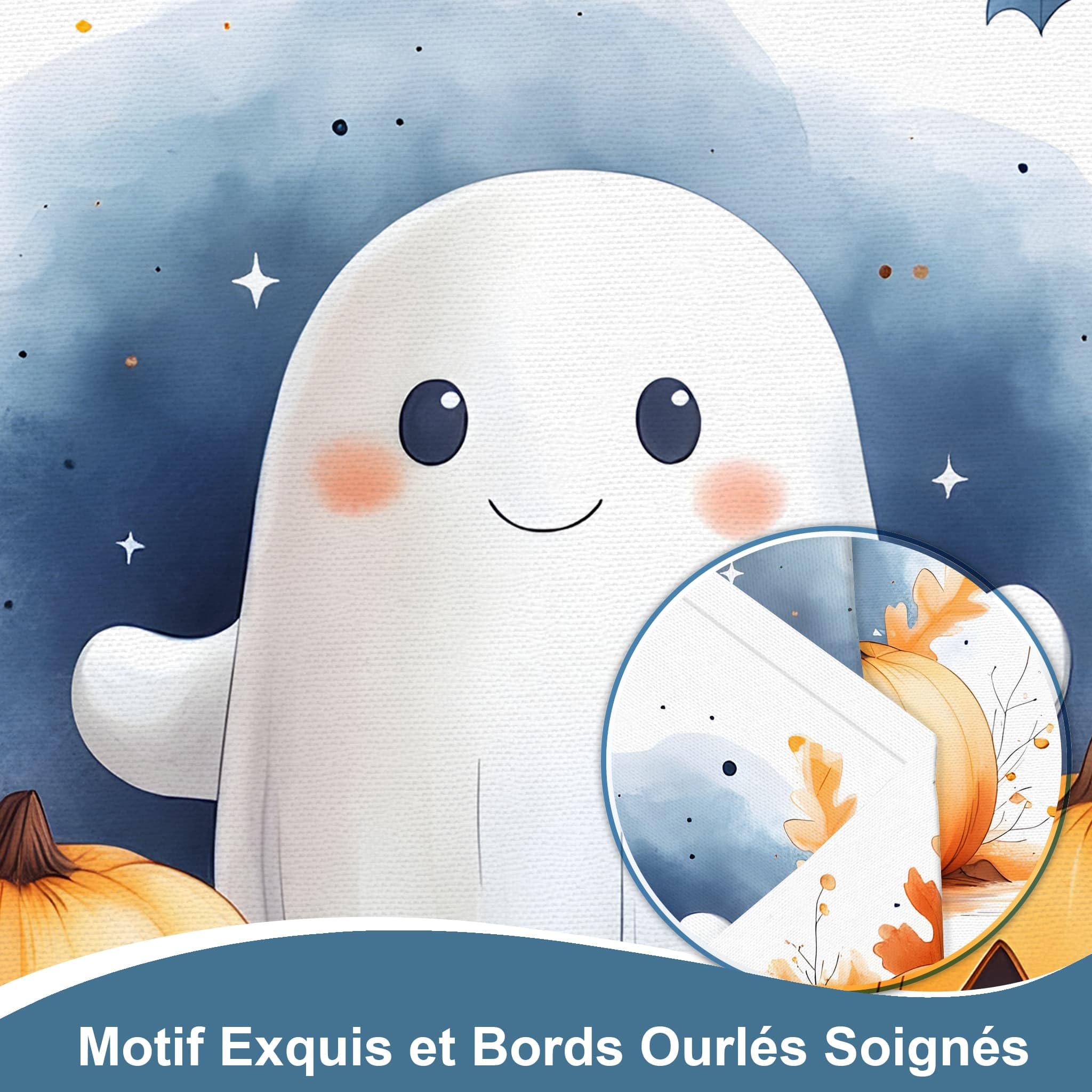 Halloween Nappe Imperméable Carrée 180x180 cm Motif Citrouille