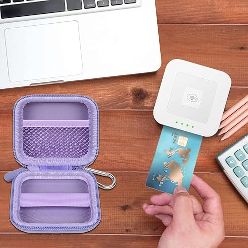 Vista 13 de Comecase Estuche para lector de tarjetas, soporte duro para bolsa de transporte para Square A-SKU-0485 sin contacto y lector de chips con cable