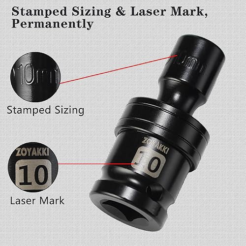Miniatura 254 de Enchufe de impacto de 6 PT de 1/2" x 0.827 in de profundidad, CR-MO, 1/2 pulgada de accionamiento de 6 puntos para una fácil extracción