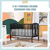 Vista 6 de Cuna fija completamente plegable 2 en 1, Dream On Me, Convertible, Negro