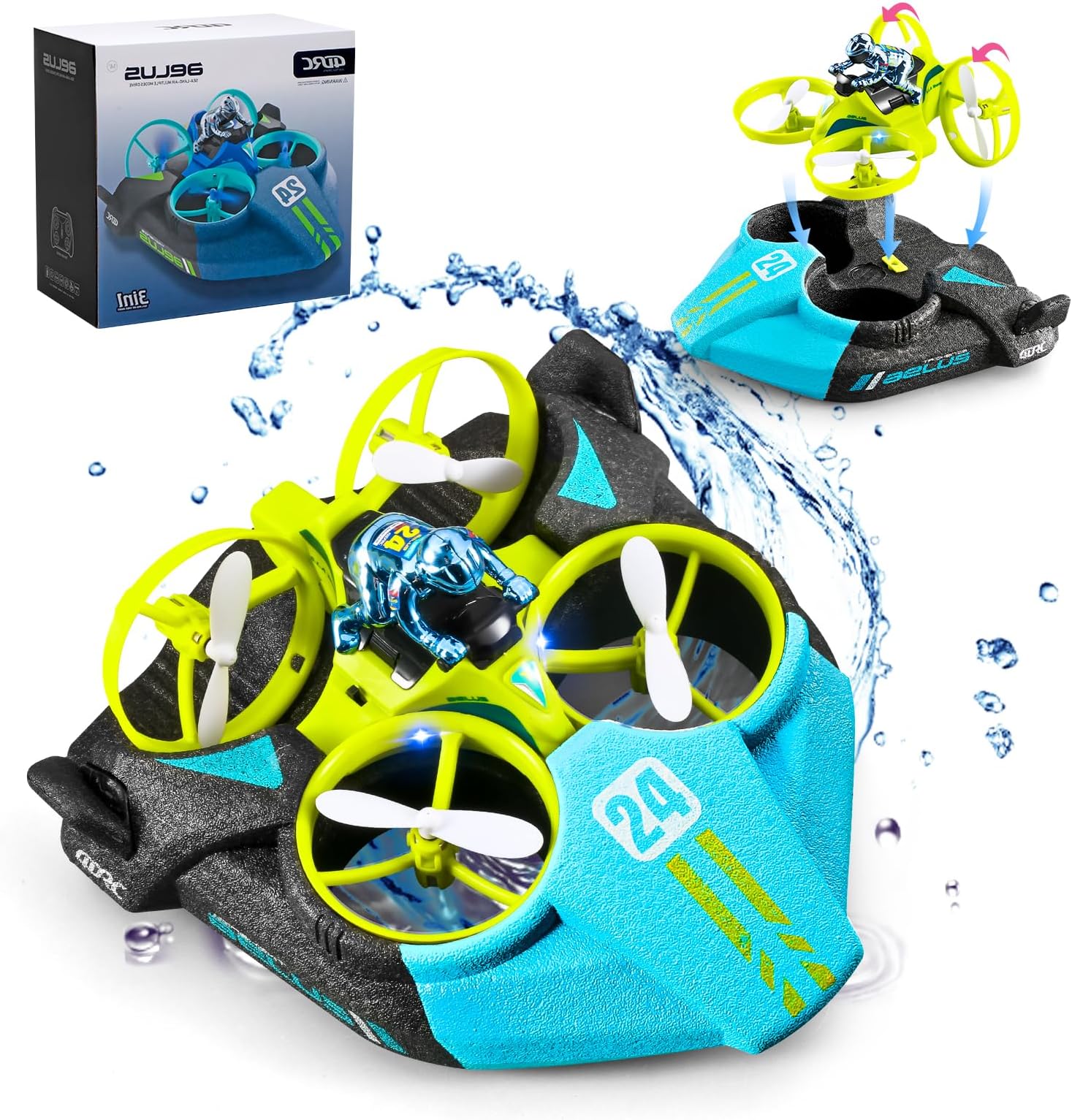 Hovercraft RC Boat 3 in 1, Remote Control Hovercraft Boat RC Drone Race Drift Cars Toys