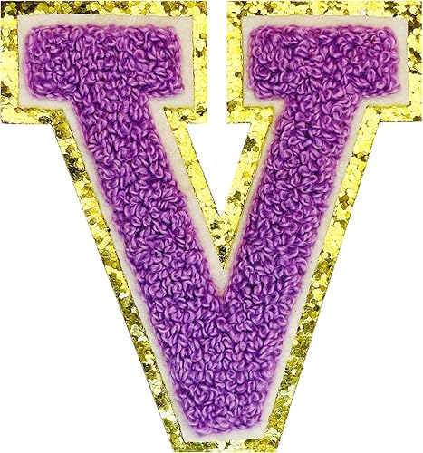Miniatura 81 de Jongdari Letras termo-adhesivas para ropa, parche de letras de felpilla con brillantina del alfabeto, apliques para coser con adhesivo planchado, 8