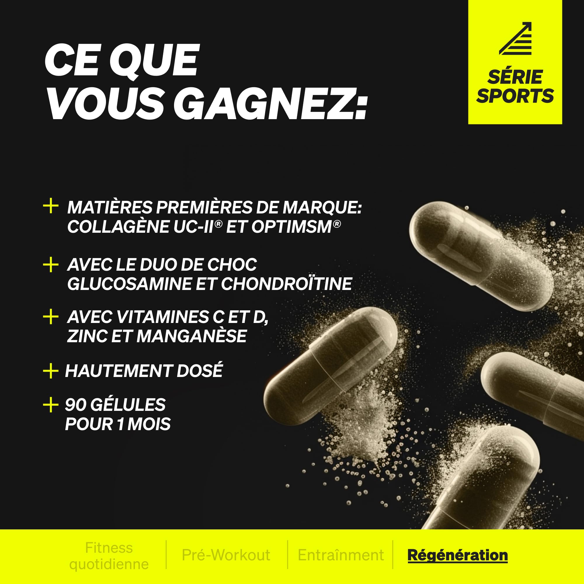 Complexe de Collagène Type 2 UC-II® avec OptiMSM® - Pour les Os, les Articulations & le Cartilage - avec Vitamines C, D & Zinc - Collagène Naturel Non Dénaturé - Sans Additifs & Testé en Laboratoire