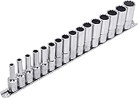 Vista 3 de Genius Tools TW-316MD - Juego de llaves de vaso de mano profundas, 16 piezas, 38" Dr