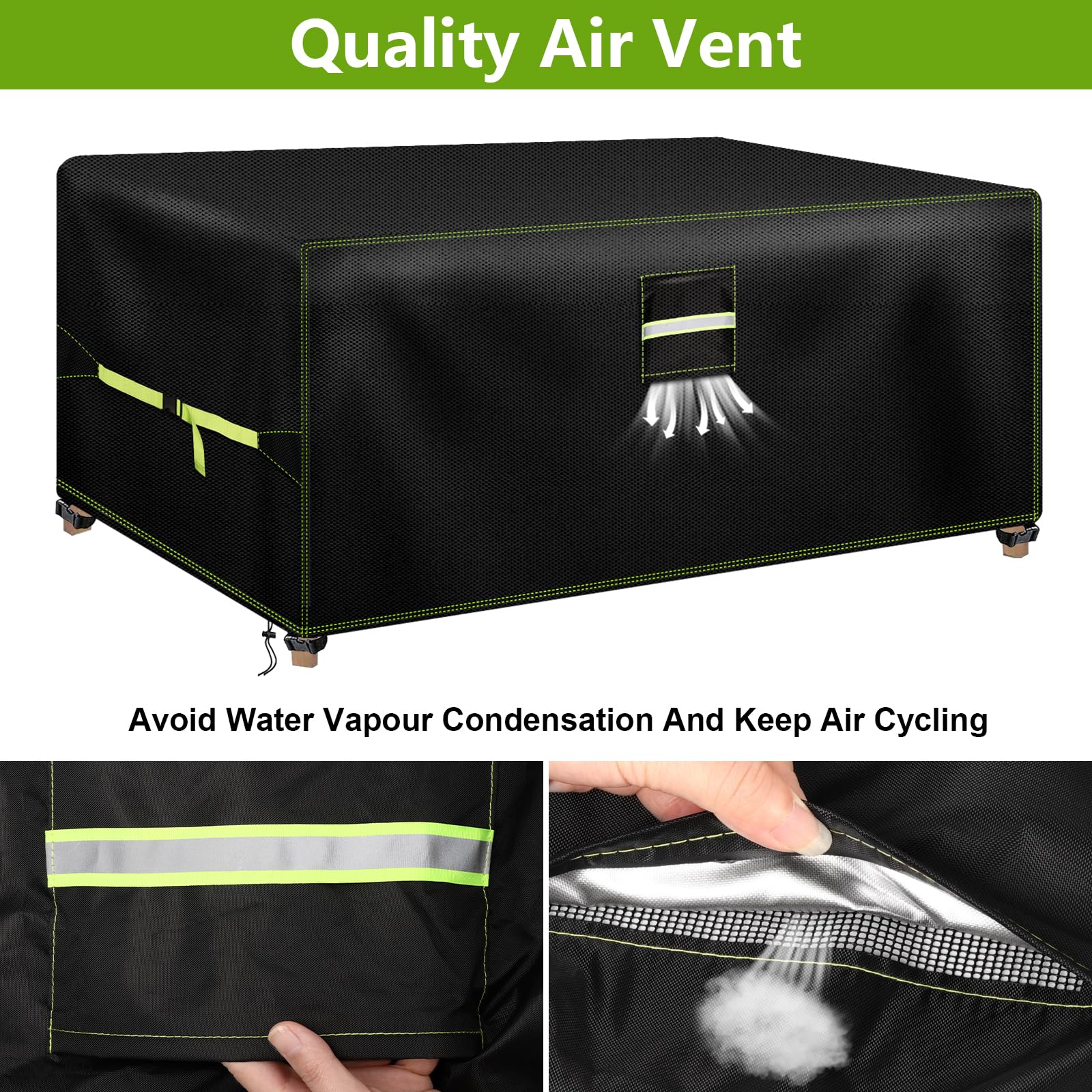 VDISRR Funda Mesa Exterior Impermeable, 600D Oxford Funda para Muebles de Jardín 280x210x71cm, Funda Protectora para Sofa con Salidas de Aire Cubierta de Muebles de Patio Anti Viento, Anti UV