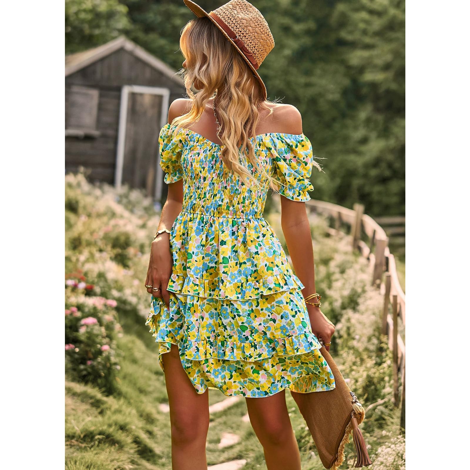 Vestidos de Verano Vestidos de Mujer Vestidos de Flores Vestidos de Mujer Vestidos de Primavera Y Verano Flores Vestidos de Pastel de Manga Corta, HUTALIM, Rosa, m