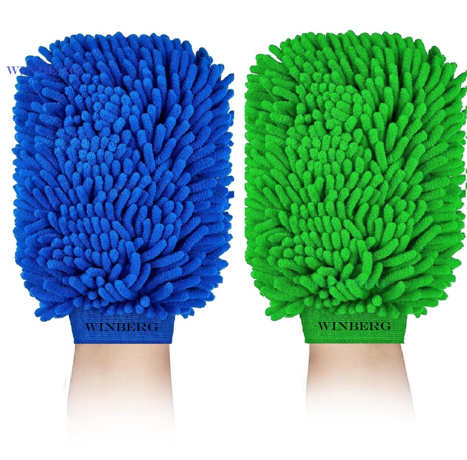 Winberg (R Microfiber Full Size Gloves Double - Sided,Cleaning Gloves Multi Colour Pack of 2