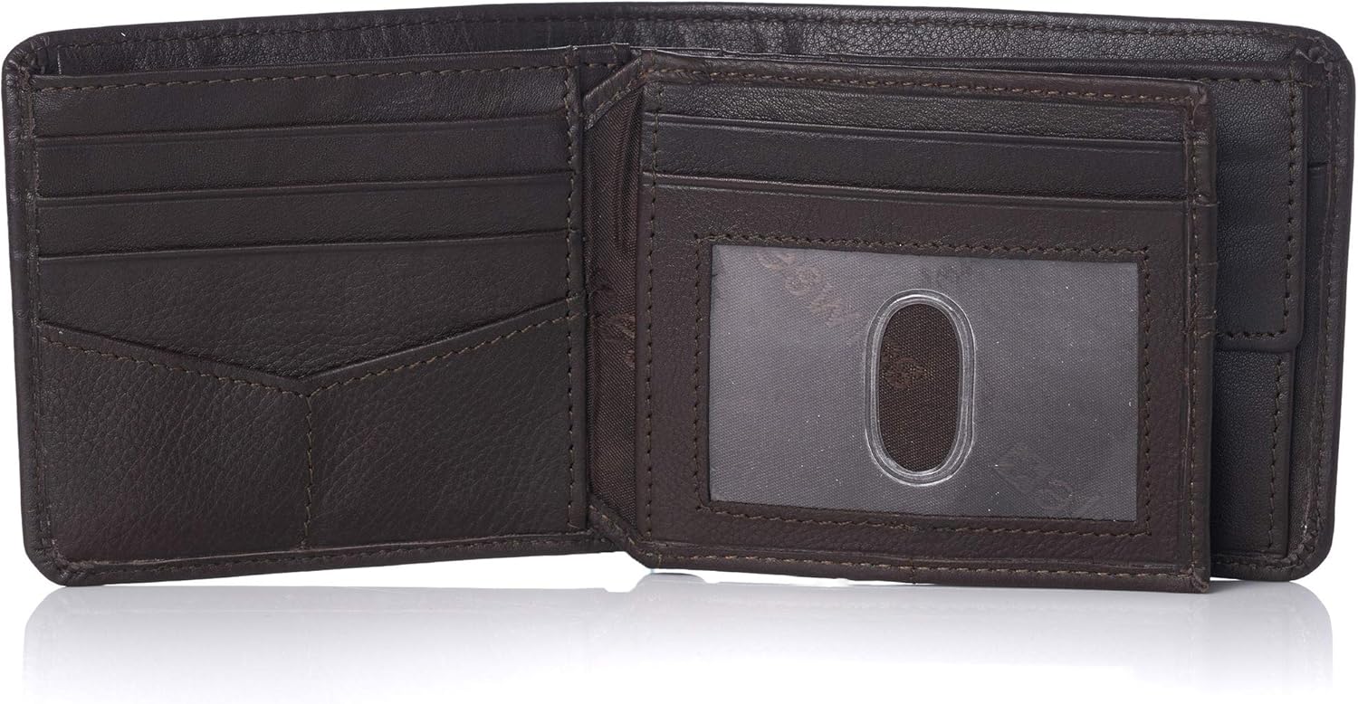 Alpine Swiss RFID Protected Men’s Max Coin Pocket Bifold Wallet with Divided Bill Section Comes in a Gift Box - Image 3