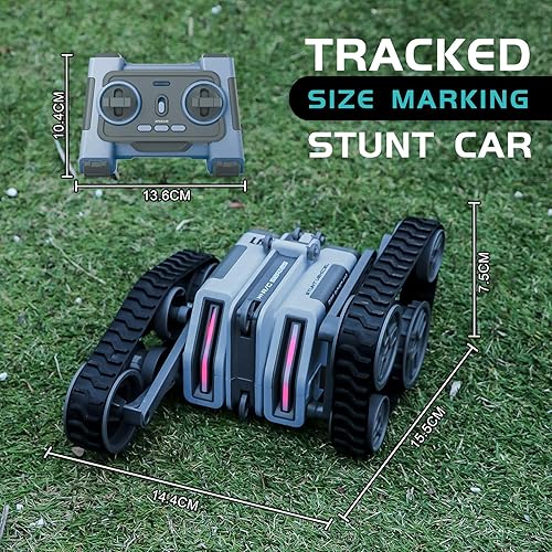 Miniatura 8 de Coche de control remoto, auto RC Crawler Mini auto de juguete controlado a distancia de doble cara con 2 baterías, rotación de 360 de alta velocidad